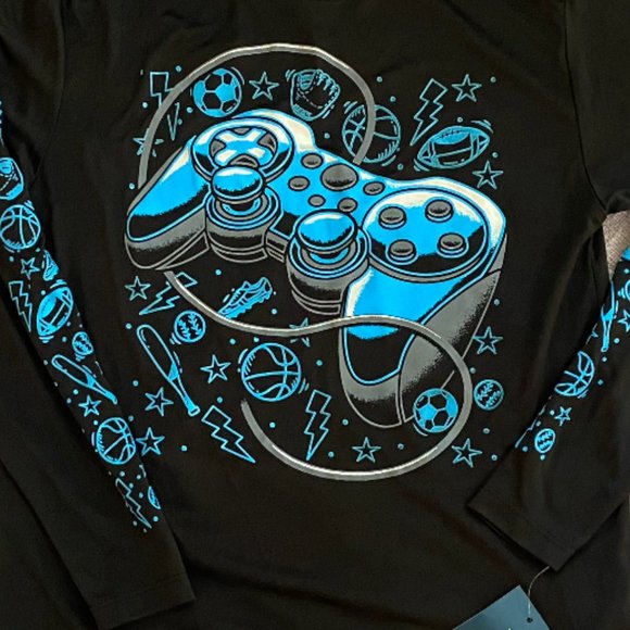 BNWT Tek Gear Video Game Sports Theme Long Sleeve Tee Shirt * size large * - Picture 3 of 7